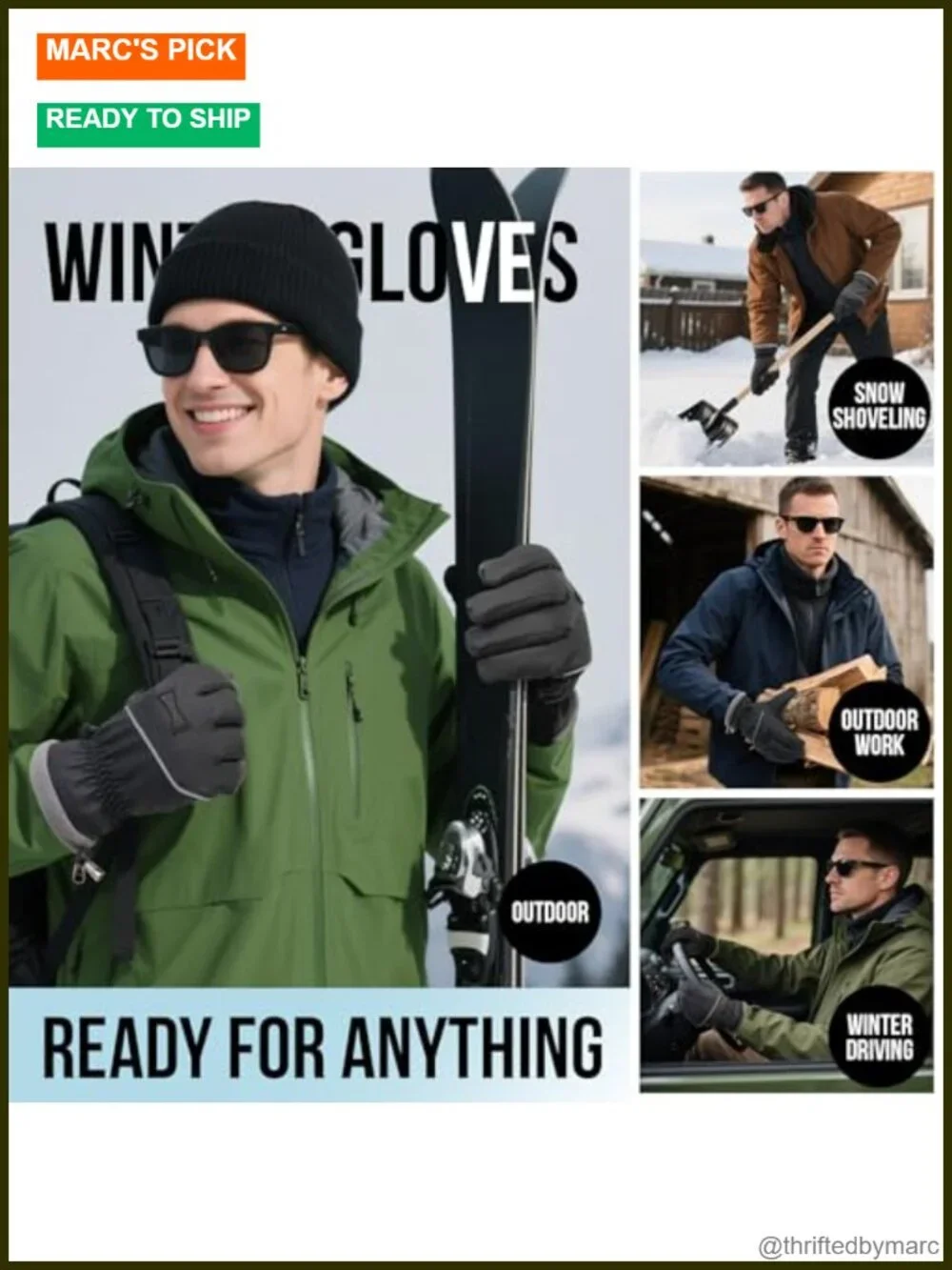 Thermal Insulated Waterproof Windproof Touch Screen Gloves